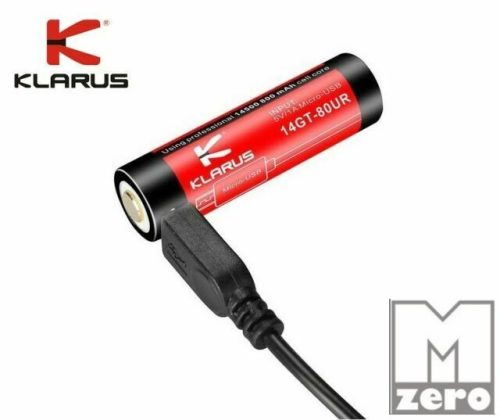 KLARUS 14GT-80UR LI-ION AKKU 14500 800 MAH USB (AA MÉRET)